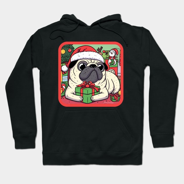 Santa Pug Hoodie by Pickledjo